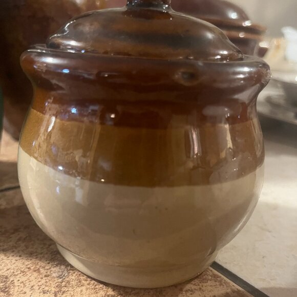 Vintage 3 tone Brown Stoneware - Picture 2 of 2